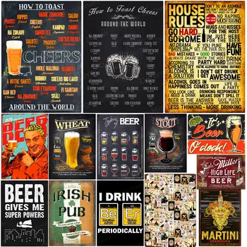 

How To Toast Cheers Around The World Vintage Metal Tin Sign Pub Bar Home Decor Beer Party Plate Man Cave Wall Art Poster N277