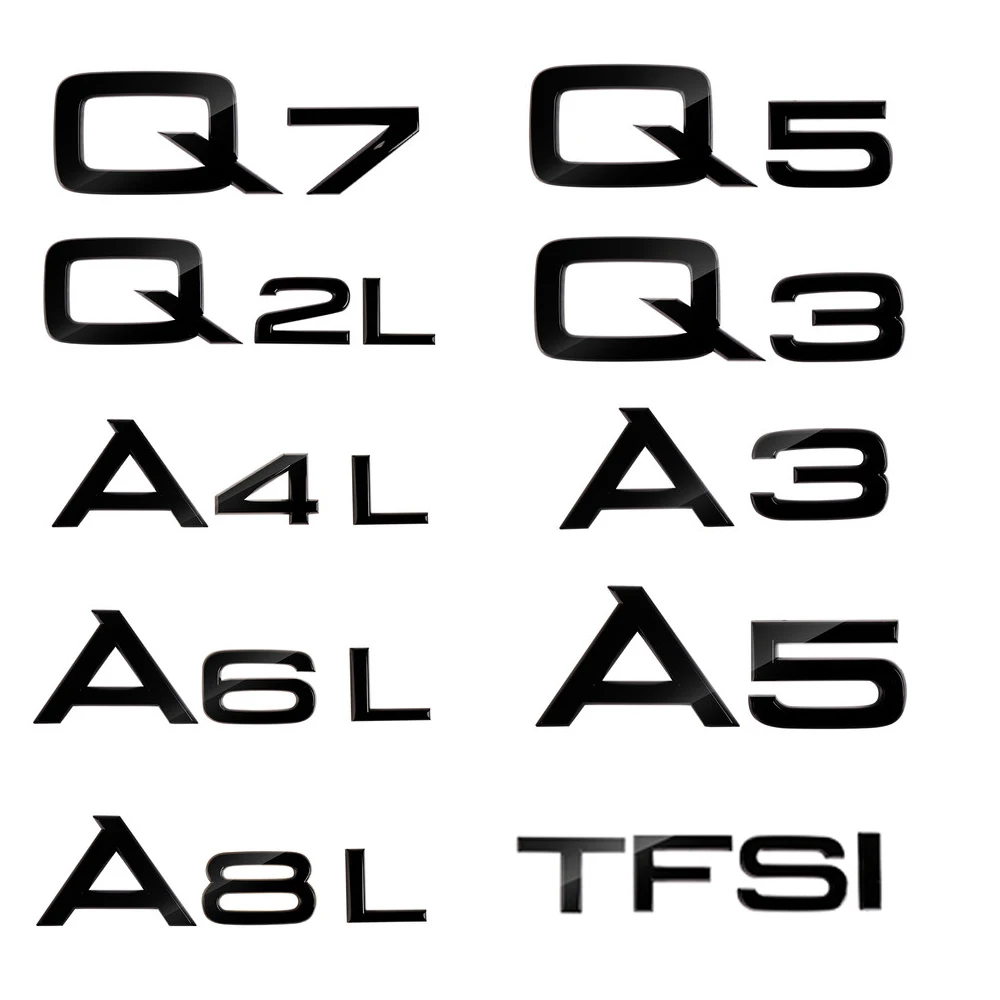 Auto Tuning Car Rear Label Sticker Trunk Sticker Per Audi A6 A5 A3 A7 A8 A1 A4 Q2 Q3 Q5 Q6 Q8 Q7 Rs3 Tfsi Audi Trunk Sticker