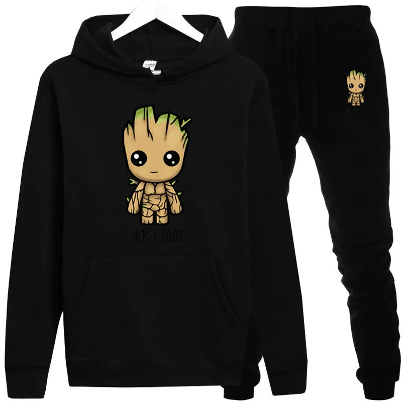 80% OFF marvel avengers final battle cartoon characters I IM GROOT men hoodies hip hop funny mens hoodie set street costumes 2019 new