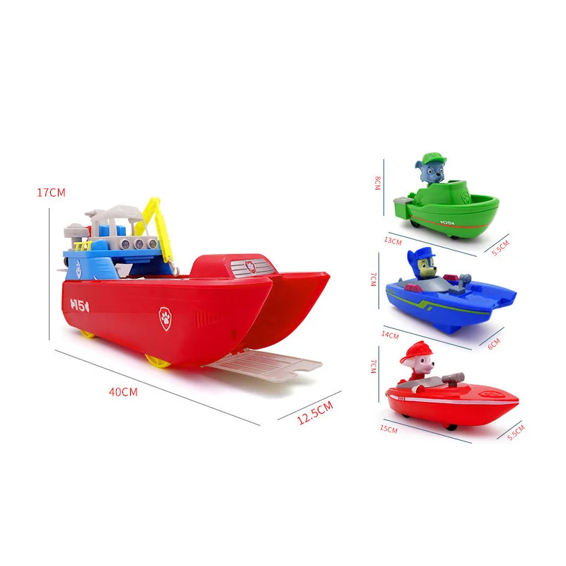Paw patrol yacht set Patrulla Canina морской спасательный катер Аниме Фигурки игрушки для детей Рождественский подарок 7D08