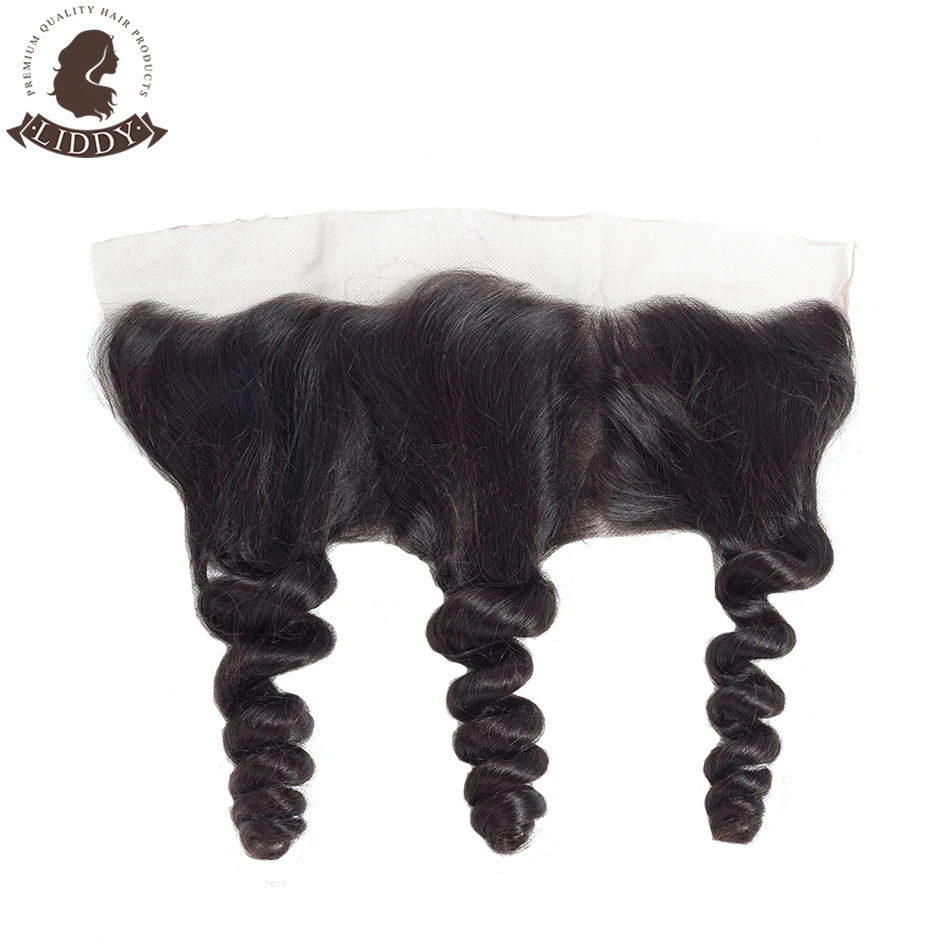 Pacotes com Frontal Pacotes de Cabelo Humano com Laço Liddy Brasileiro Onda Solta Frontal 13x4 Parte Livre Não Remy Cabelo 3 5 Pacotes com 34 com fecho