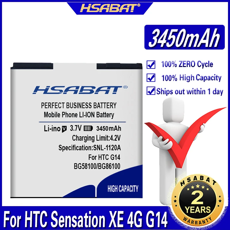 HSABAT 100% новый 3450mAh BG58100 BG86100 аккумулятор для HTC Sensation XE 4G G14 Z710E Z710T EVO 3D X515M X315D G17 G18 X315E |