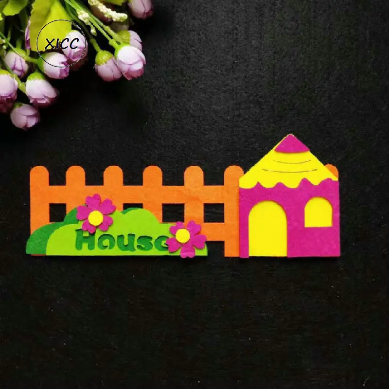 XICC Non-woven Felt DIY Fence Tree Clossroom Decoration Kindergarten School Blackboard Environmentally Friendly Flower Grass DIY