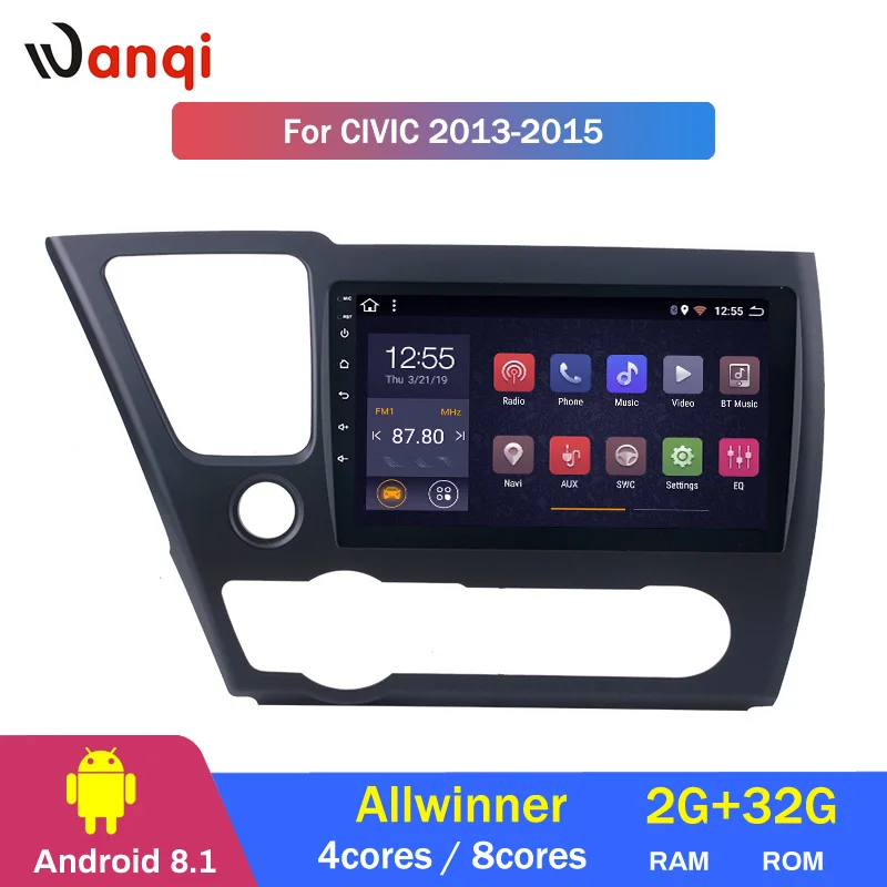 

Factory direct sales 8 Cores 2+32G Android 8.1 car audio 2.5D Screen dvd player for Honda Civic 2013 2014 2015 support RDS