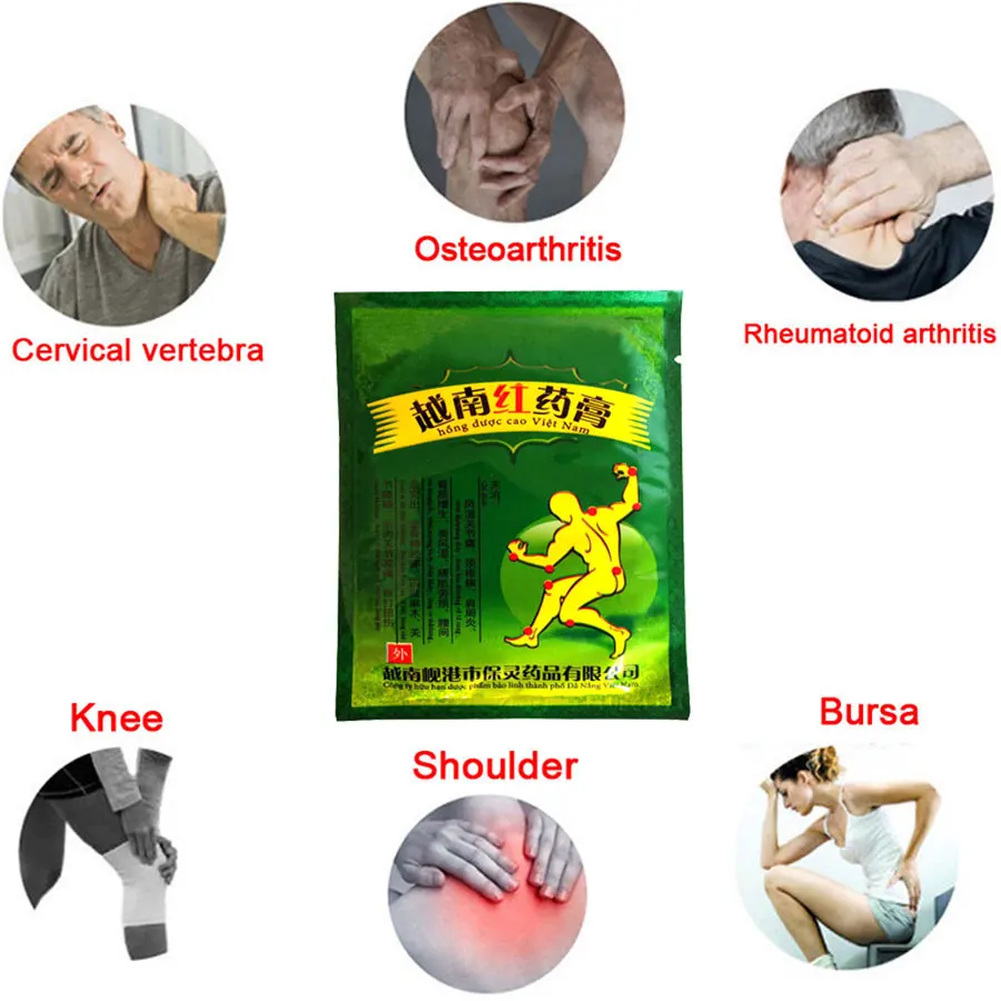 24Pcs Vietnam Red Tiger Balm Analgesic Plaster Meridians Rheumatoid Arthritis Cervical spondylosis Periarthritis Muscular Pain R