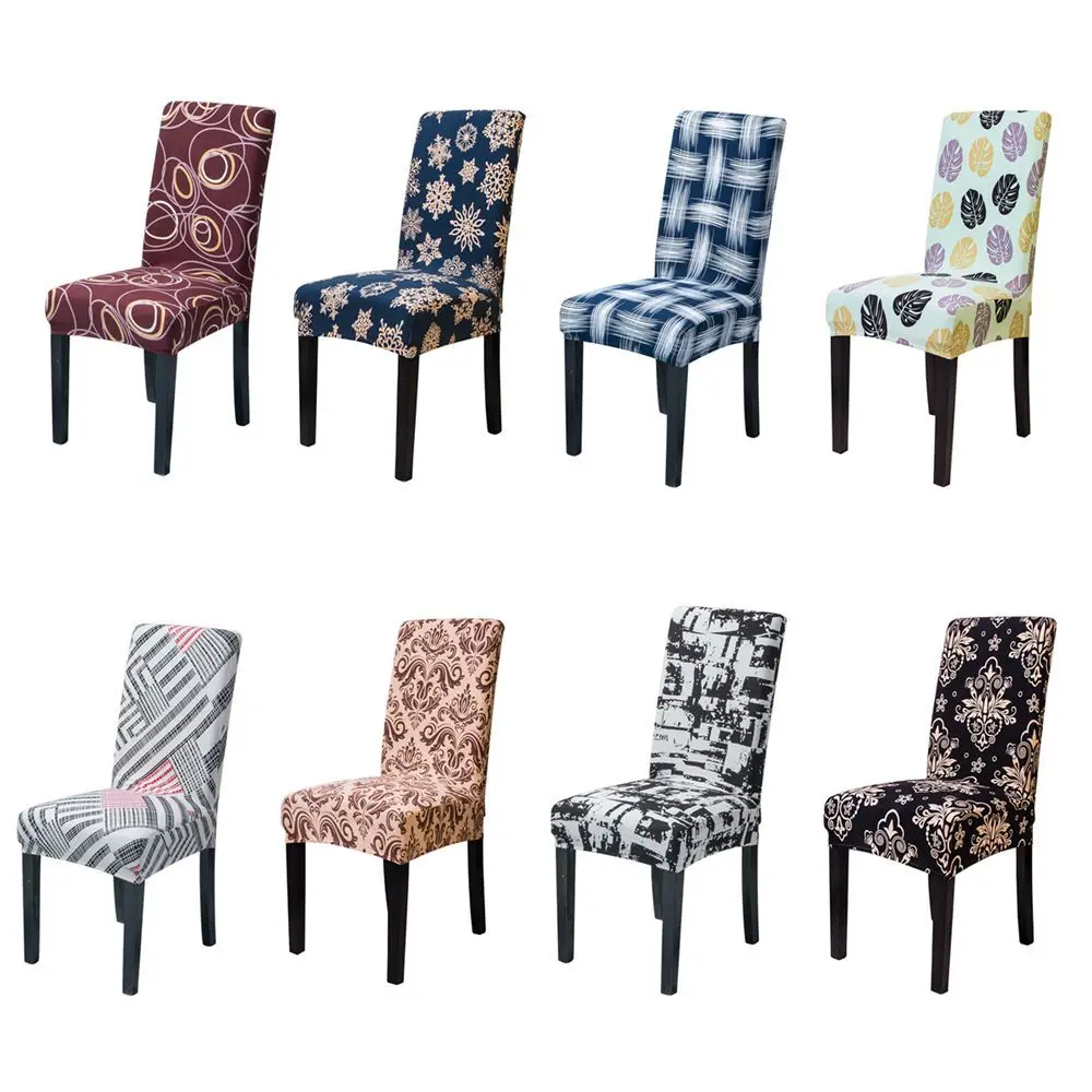 

1/2/4/6PCS Floral Printing Chair Cover Stretch Elastic Dining Seat Cover for Banquet Wedding Restaurant Anti-dirty Removable