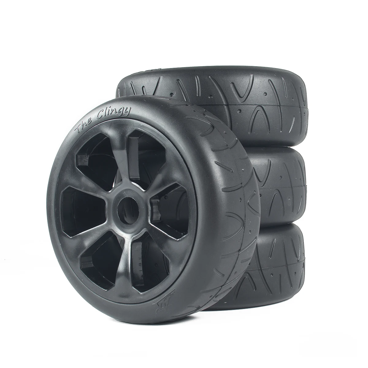 

4Pcs RC 1/8 Scale On Road Hot Melt Rubber Tire & Wheel Rim Set 17mm Hex Wheels for 1:8 Hobao HSP HPI Kyosho RC Car Parts