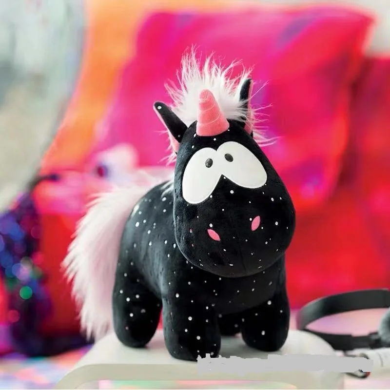 Angel Black Unicorn Doll Plush Animal Toy Sleeping Pillow Cute Dream