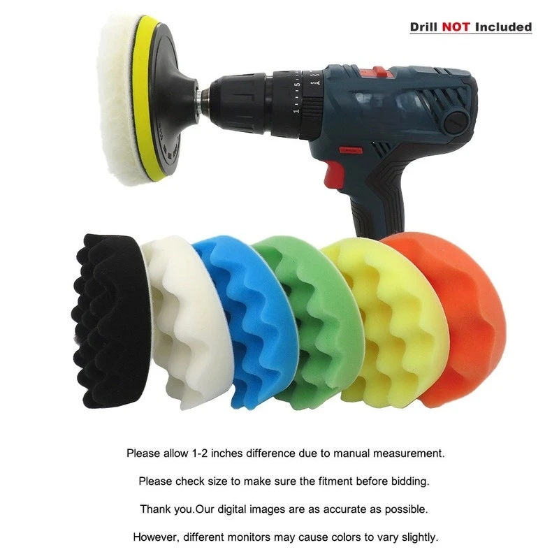 Drill Brush Foreign Trade Source 5 Inch 8-piece Wave Car Polishing Sponge Car Cleaning Waxing Polishing Washing Sponge