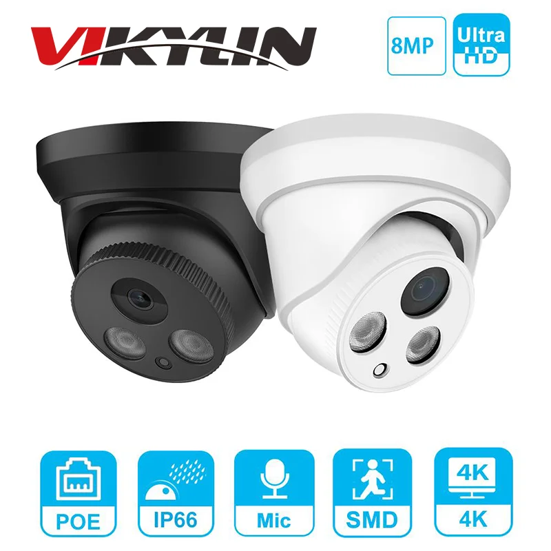 Hikvision совместимая 5MP купольная IP-камера POE 8MP домашняя камера видеонаблюдения 1080P IR