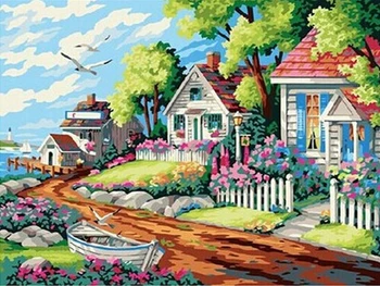 

14CT/16/18/27/28/25 CROSS STITCH Lover scenery Cross Stitch 100% EGYPT cotton threads higher quality lover City R44793