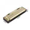 Harmonica 10 Holes 20 Tone C Matte Gold Blues Harp Mouth Organ Stainless Steel Musical Instrument  4