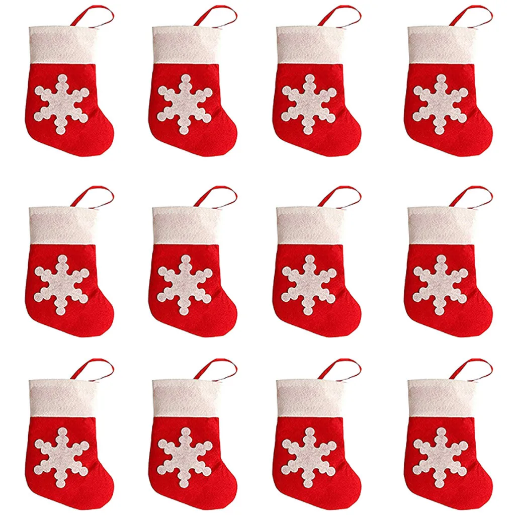 12pcs Christmas Xmas Decor Kitchen Tableware Holder Pocket Cutlery Package