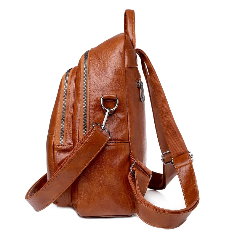 High Quality Youth PU Leather Backpacks For Teenage Girls Female School Bag Hot Sale Backpacks 2021 New Fashion Woman Backpack