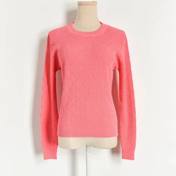 

Women Slim Thin Sweater Knitted Tops 2020 Spring Thin Women Sweaters and Pullovers New Argyle Plaid O-neck Long Sleeve Pullover