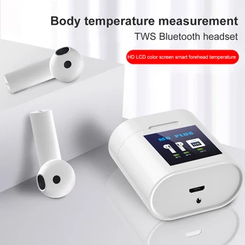 

M6plus 5.0TWS New Wireless Bluetooth Headset Mini Touch Thermometer Wireless Sports Binaural Earphone Stereo For Smart Phone