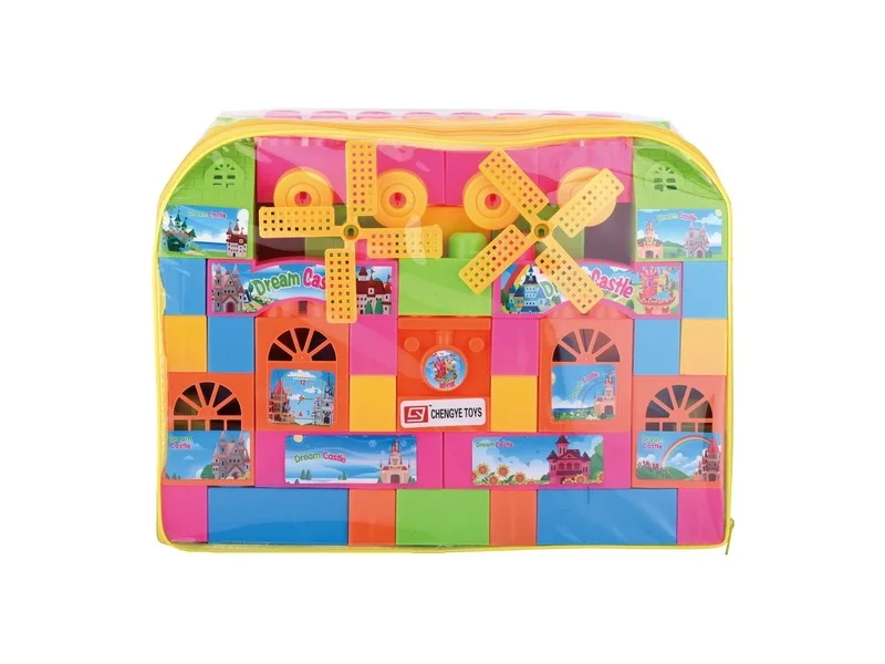 

Children'S Educational Toy DIY Inserted Building Blocks Toy Windmill Backpack Building Blocks Plastic Building Blocks Castle Bui