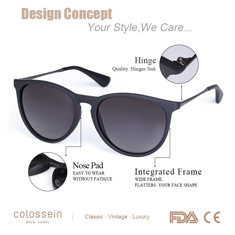 Классические поляризационные солнцезащитные очки Колизей, мужские, женские, фирменный дизайн, для вождения, круглая оправа, солнцезащитные очки, мужские очки, UV400, Gafas De Sol