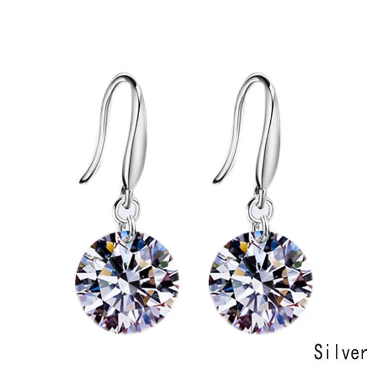 Chic Women Trend Plated Ear Hook Chandelier Crystal Dangle Earring Gift