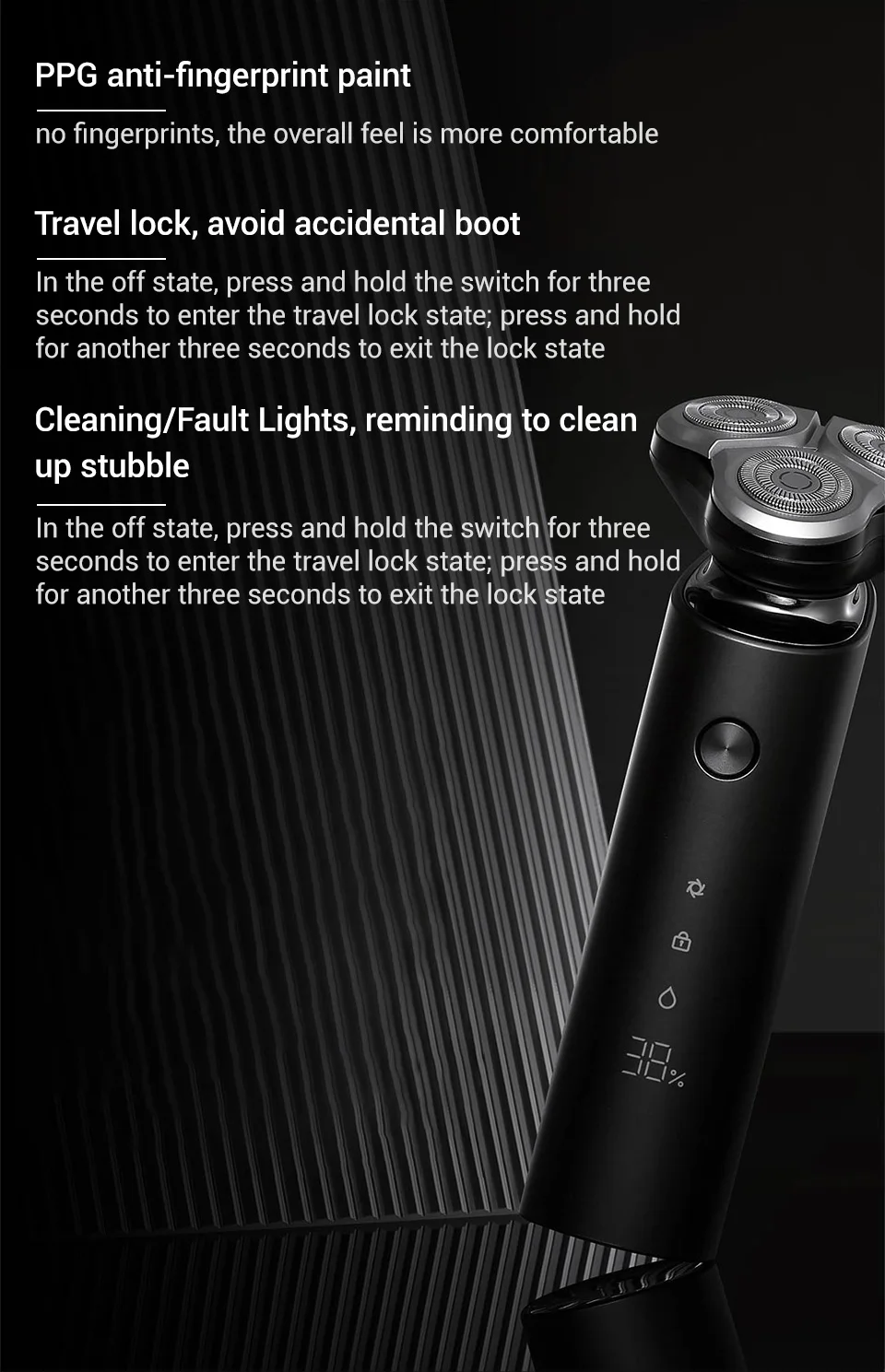 Xiaomi Mijia электробритва Для мужчин бритвы 3 голову Flex сухой мокрой моющиеся основной-Sub двойной лезвия Turbo+ режим удобные чистке