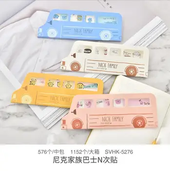 

20Sets Memo Pads Sticky Notes Kawaii Creative Bus Paper Notepad diary Scrapbooking Stickers Office School stationery Notepads