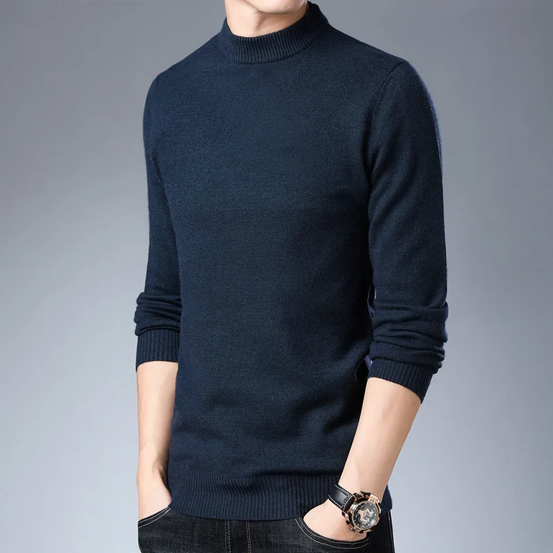 

Winter New Style Men's Sweater Solid Color Half-Turtle-Neck Korean-style Fit Angora Sweater Men's