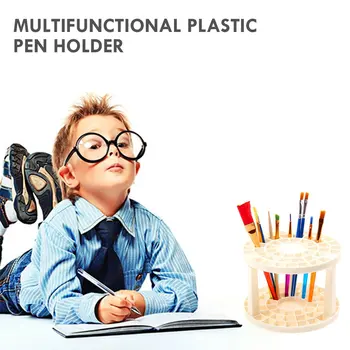 

Art Supplies Multi Bin Paint Brush Pen Holder Round Plastic Drawing Organizer practical portable Holders
