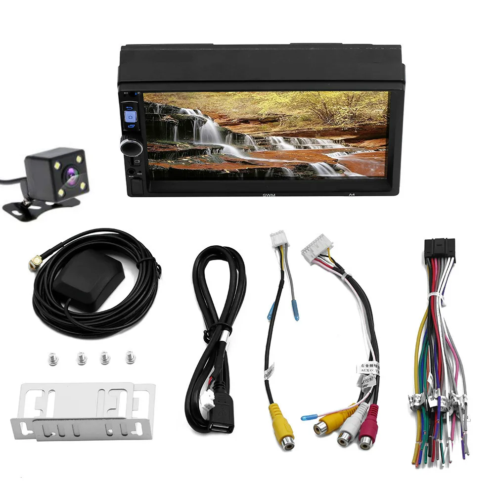 Авторадио 7In 2DIN Android 8,1 автомобильный стерео MP5 плеер с gps-навигатором fm-радио WiFi BT 16 ГБ+ камера - Цвет: With 4 LED Camera