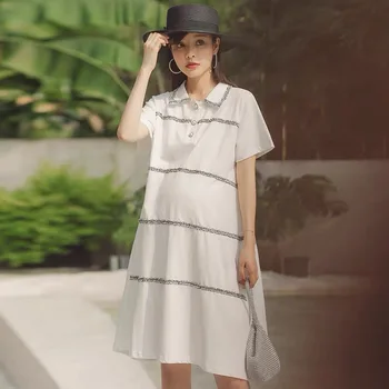 

2020 New Women’s Summer Style Casual Maternity Dress Short Sleeve Knee Length Pregnancy Dresses Clothes Loose Vestidos