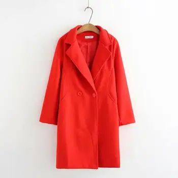 

Plus size solid black red thick wool coat long women winter coats 2020 new office ladies jackets female tops