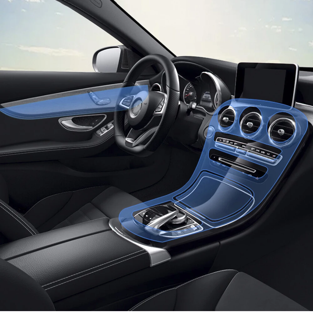 Для Mercedes Benz GLC Class X253 GLC200/260/300/GLC43 AMG- Автомобильная Внутренняя дверь+ центральная консоль панель передач ТПУ Защитная пленка