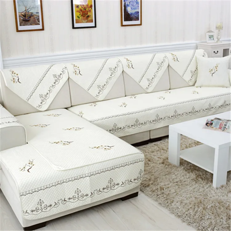 

Korean Style Sofa Triangle Backrest Towel Four Seasons Universal Embroidered Cotton Cloth Sofa Pad Anti-slip Sofa Cushion