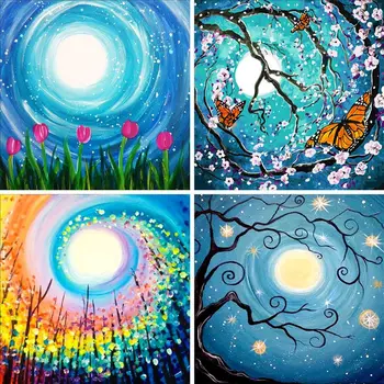 

4 Pack Streamer 5D Diamond Painting Kits Full Drill Rhinestone Embroidery