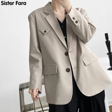 Aliexpress - Sister Fara Spring 2021 New Woman’s Blazers Coat Notched Single Breasted Female Casual Jacket Autumn Office Lady Solid Chic Coat