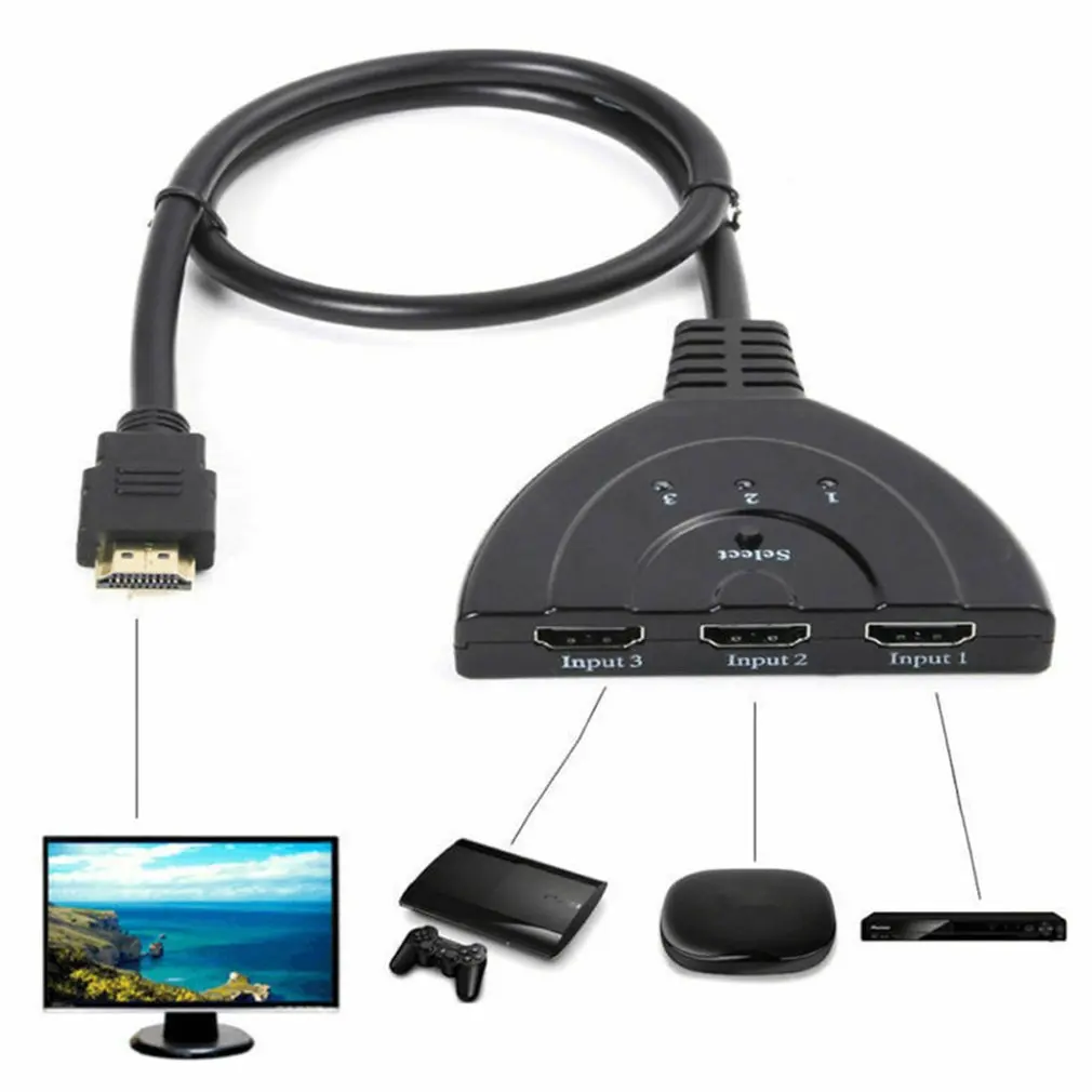 3-портовый кабель-разветвитель HDMI 1080P коммутатор адаптер для HDTV для PS4 Для Xbox 3x1 переключатель сплиттер