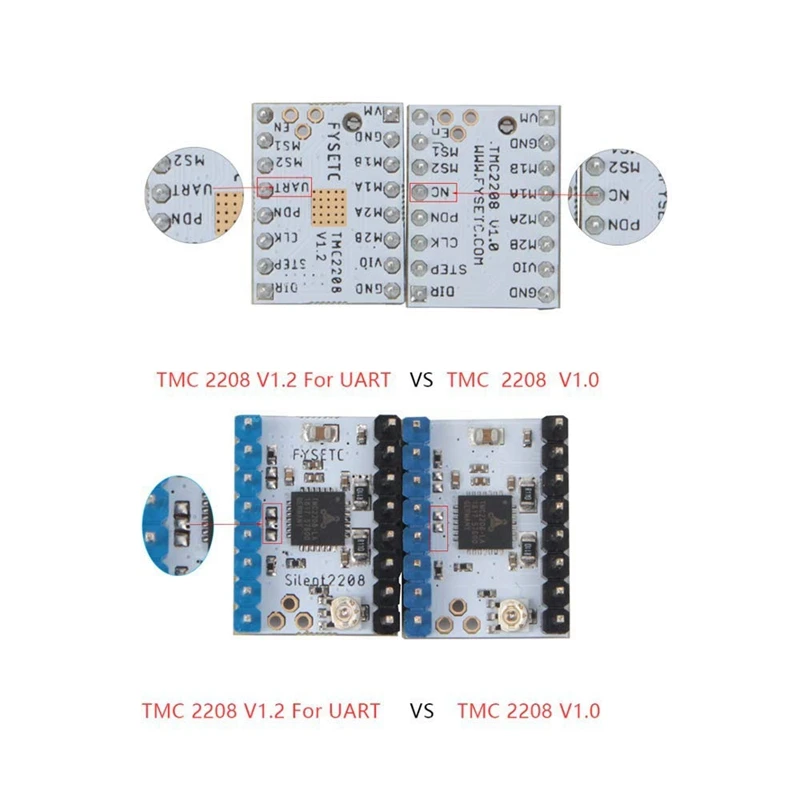5 шт. 3d принтер шаговый двигатель драйвер, TMC2208 V1.2 Stepstick шаговый двигатель драйвер модуль носитель с радиатором для 3d принтера