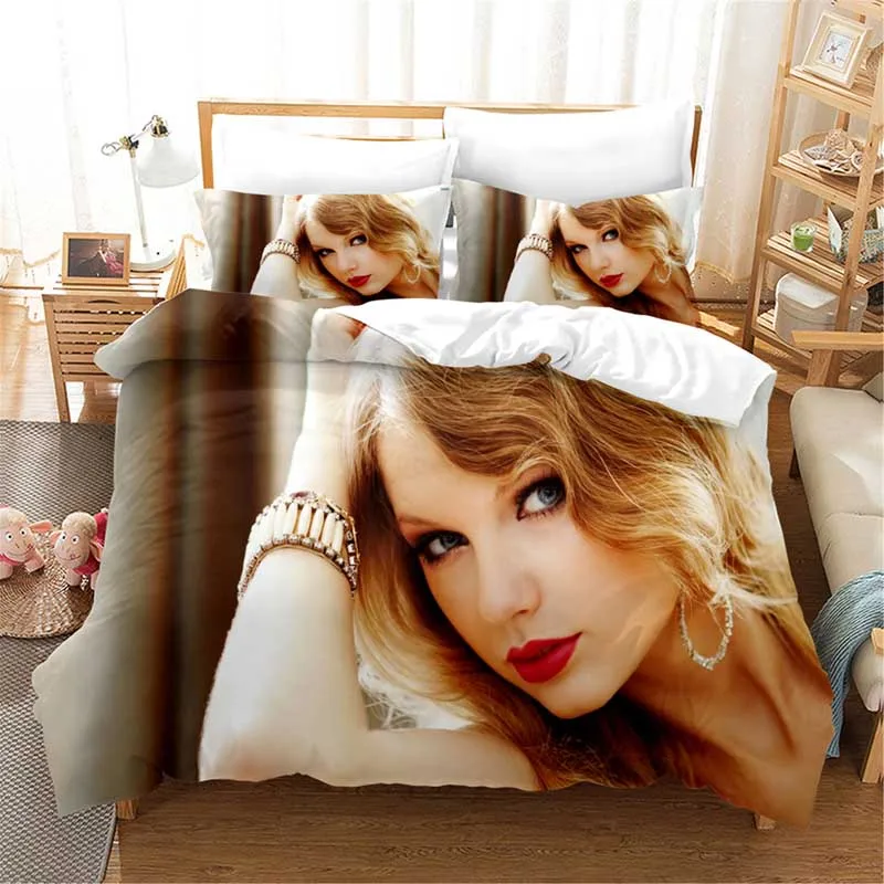 Taylor Girl Singer Celebrity 3d комплект постельного белья пододеяльники наволочки Taylor 1989 Комплект постельного белья s постельное белье - Цвет: 1