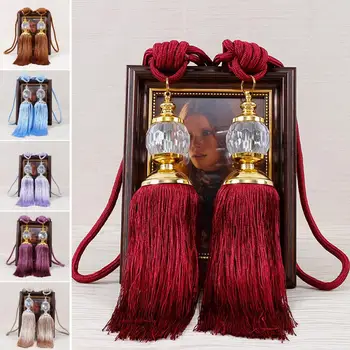 

1 Pair Curtain Tiebacks Crystal Beaded Tassels Tieback Curtain Cord Home Textiles Window Treatments Home Decoration Accessories