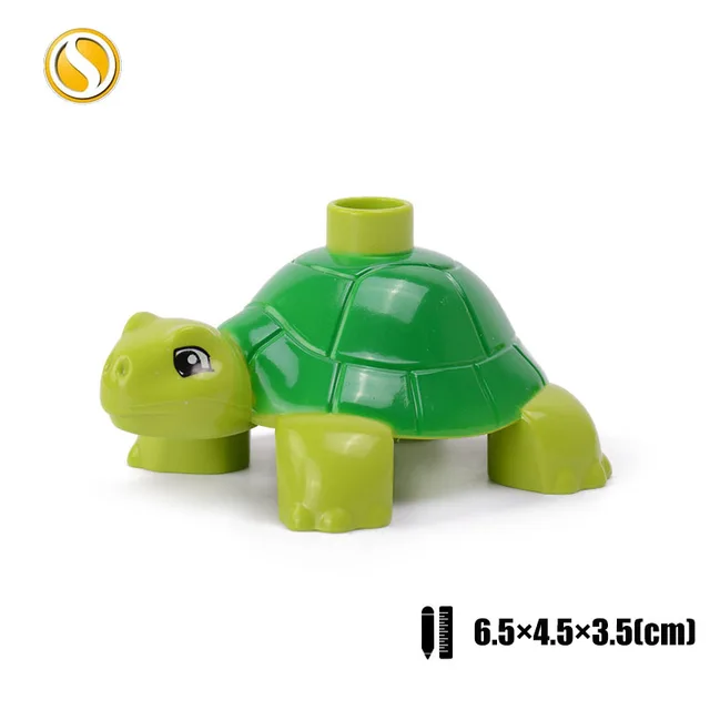 Original Big Size Assemble Building Blocks Accessory Toys For Children Compatible Big Size Animals Sets Zoo Bricks Baby Gifts Green Turtle
