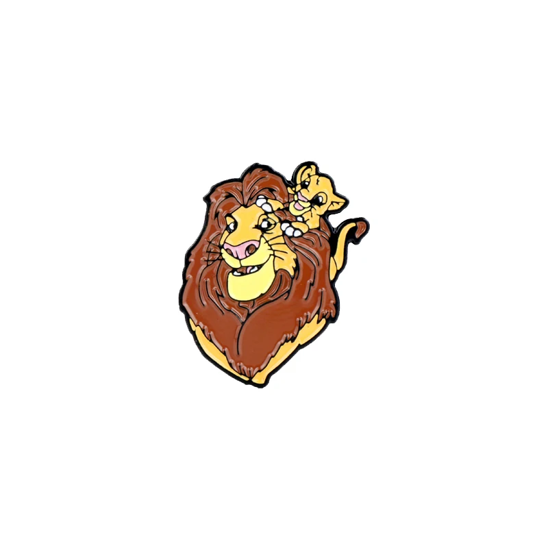 

King of the Jungle Lion King Enamel Pins and Anime Animal Brooches for Women Men Lapel Pin Backpack Bags Badge Gifts for Kids