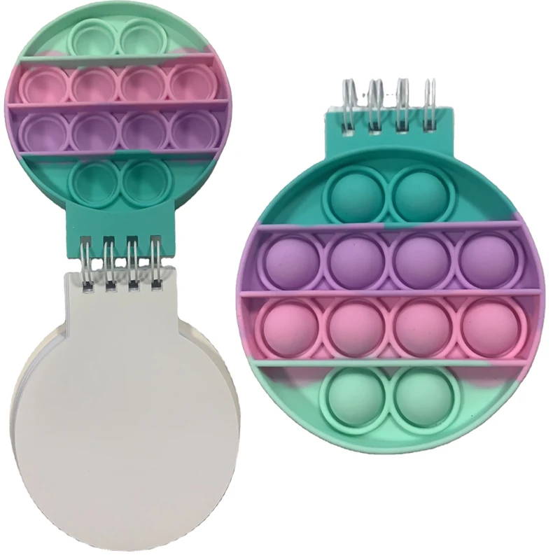 New Caderno Desk Calendar Pop its Notebook Bubble Fingertip Silicone Case Notepad Student Decompression Stationery Toys Gift