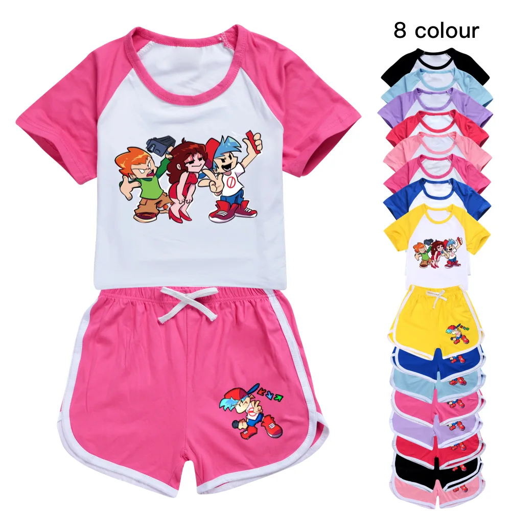 

Boy Girl clothes Summer Suit Game 3D cartoon tee Baby Boy Clothes Kids Clothes Friday Night Funkin t shirt Children Clothing