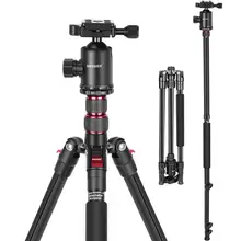 Tripé de câmera neewer para dslr, 2-em-1 tripé de alumínio compacto monopé com cabeça de bola de 360 graus, 2 eixos centrais, placa qr