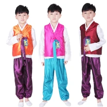 Традиционный корейский костюм, детский ханбок, Национальный ханбок, для маленьких мальчиков, корейский дворец, детская одежда для выступлений, 100-170 см, для танцев