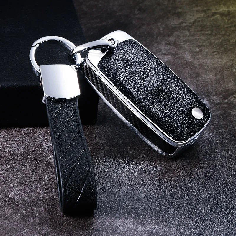 

Car Key Case Cover Wood/Carbon Fiber Key Shell Holder Remote For C-TREK Volkswagen VW Polo Passat Tiguan Bora Gift Accessories
