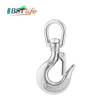

304 Stainless Steel Round Swivel Eye Lifting Snap Hook cargo snap hook crane hook with Latch NO Rust marine rigging hardware