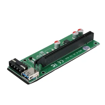 

PCI-Express PCI-E 1X to 16X Riser Card Adapter PCIE Extender + 60cm USB 3.0 Cable + SATA to 4Pin IDE Molex Power Cord EM88