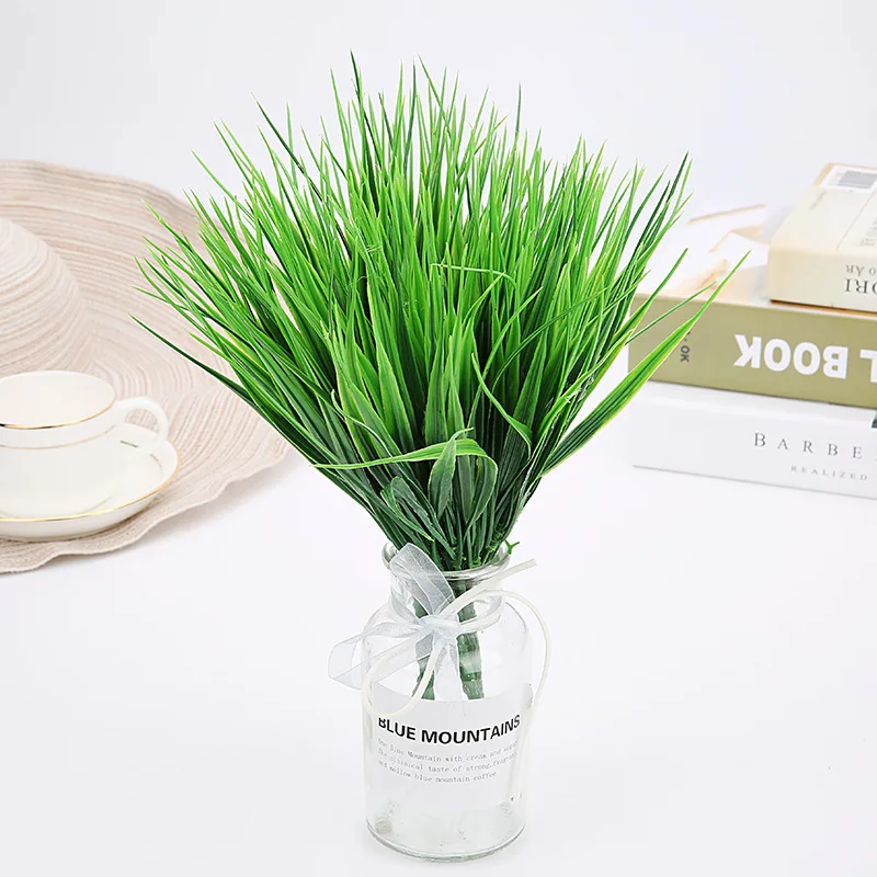 Искусственная зеленая трава, пластиковые растения, искусственная трава для свадьбы, домашнего стола, украшения сада