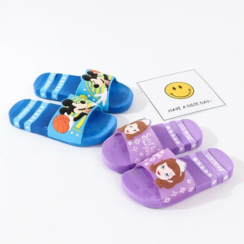 

2020 Summer Girls Boys Disney Slippers Children Cartoon Shoes Toddler Kids Home Bathroom Slipper Mickey Flip Flops Slip