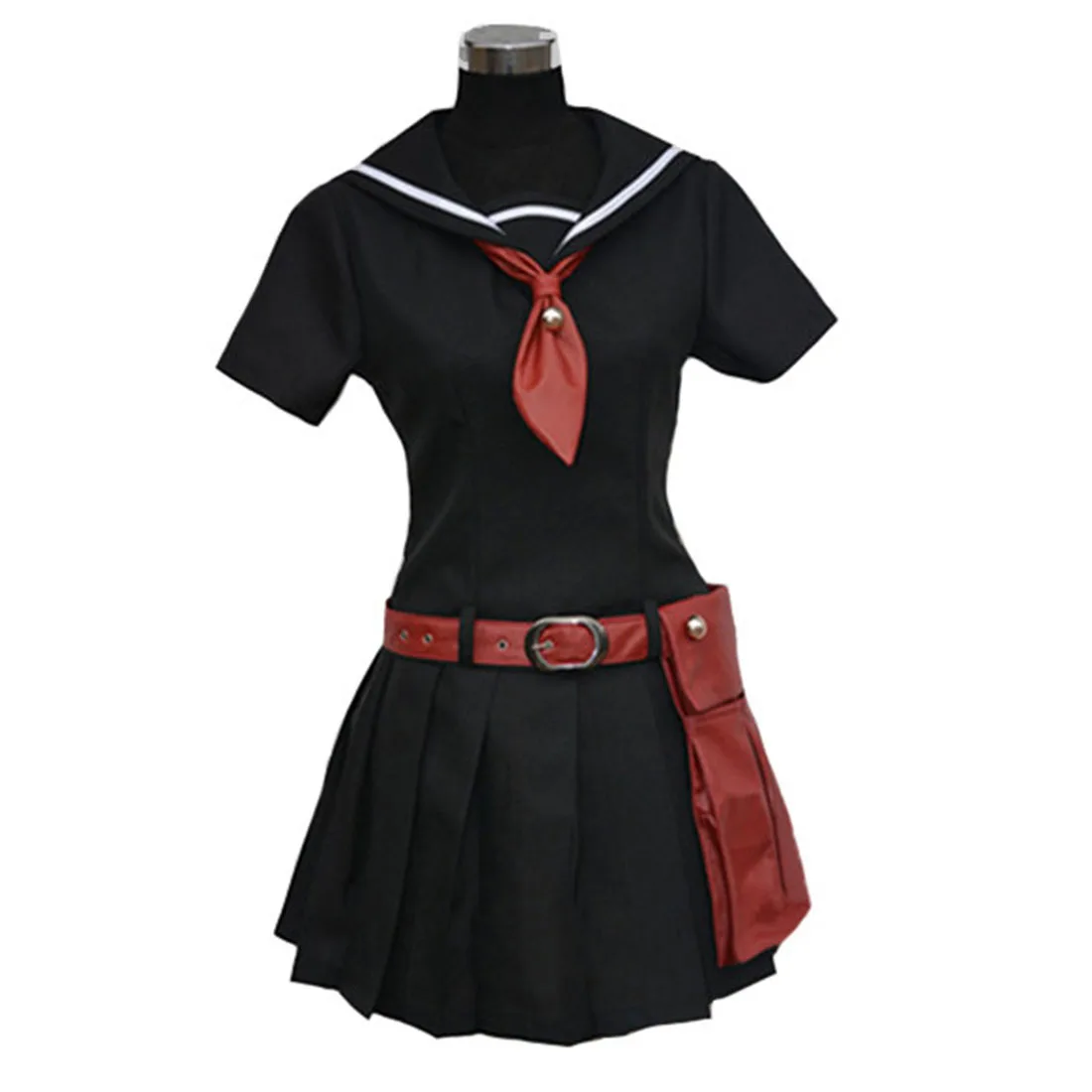 Черный Akame ga KILL kroome черный костюм моряка школьная форма платье наряд аниме костюмы для косплея - Цвет: Черный